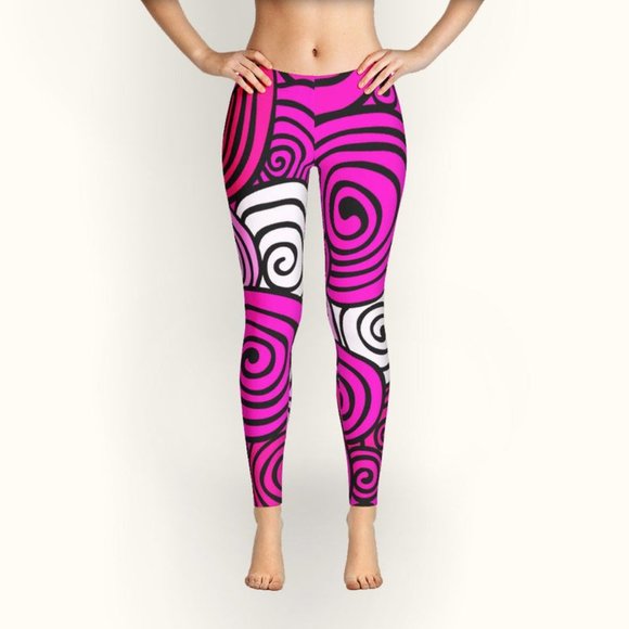 ✨HOST PICK✨ Neon Pink Geometric Print Leggings - Picture 7 of 8